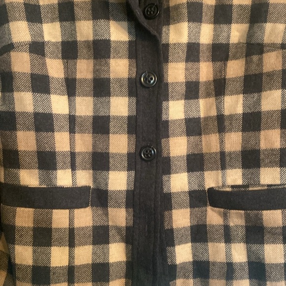 Pendleton womens jacket / blazer - 6P - gray and tan gingham - 100% wool - Picture 3 of 8